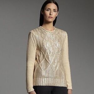 Narsico Rodriguez Gold Cable Knit Sweater.